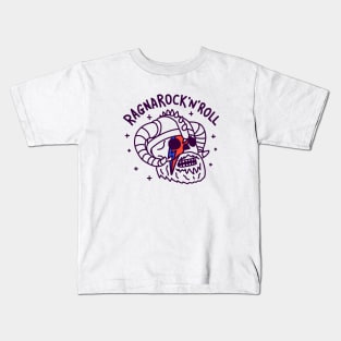 Ragnarock 'n' Roll - lightning bolt on Viking helmet skull Kids T-Shirt